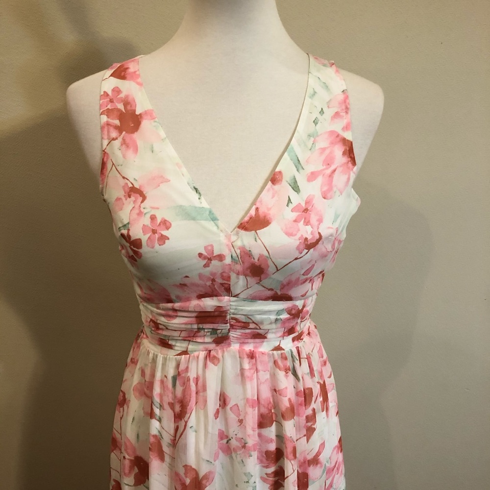 NWOT Leith White & Pink Floral Print Maxi Dress - Picture 10 of 10